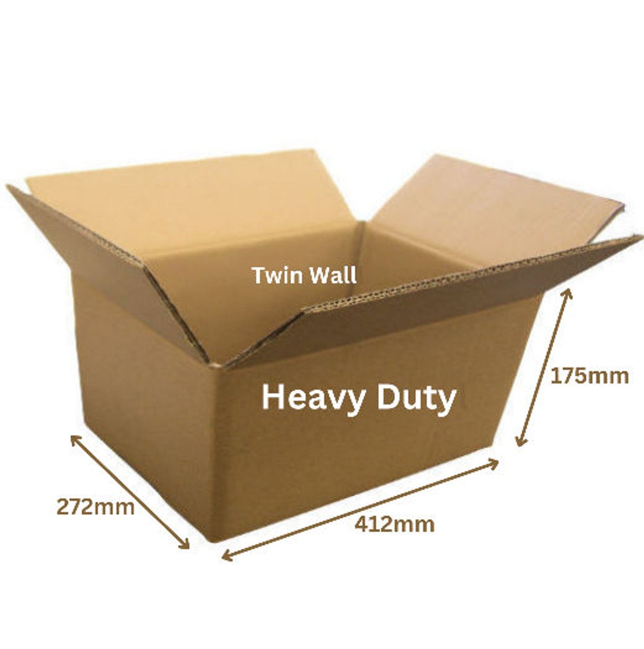 Pack 10 - Heavy Duty Twin Wall Cardboard Boxes 412 x 272 x 175m