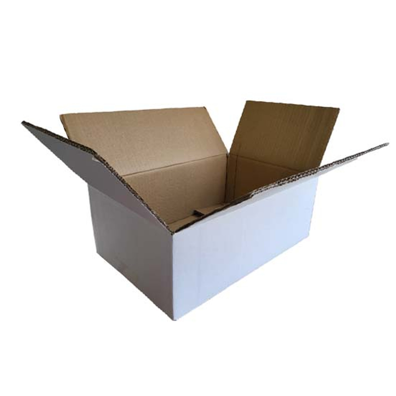 Pack x 250 Heavy Duty Twin Wall White Cardboard Boxes with Overlapping Lid 375 x 235 x 125 mm