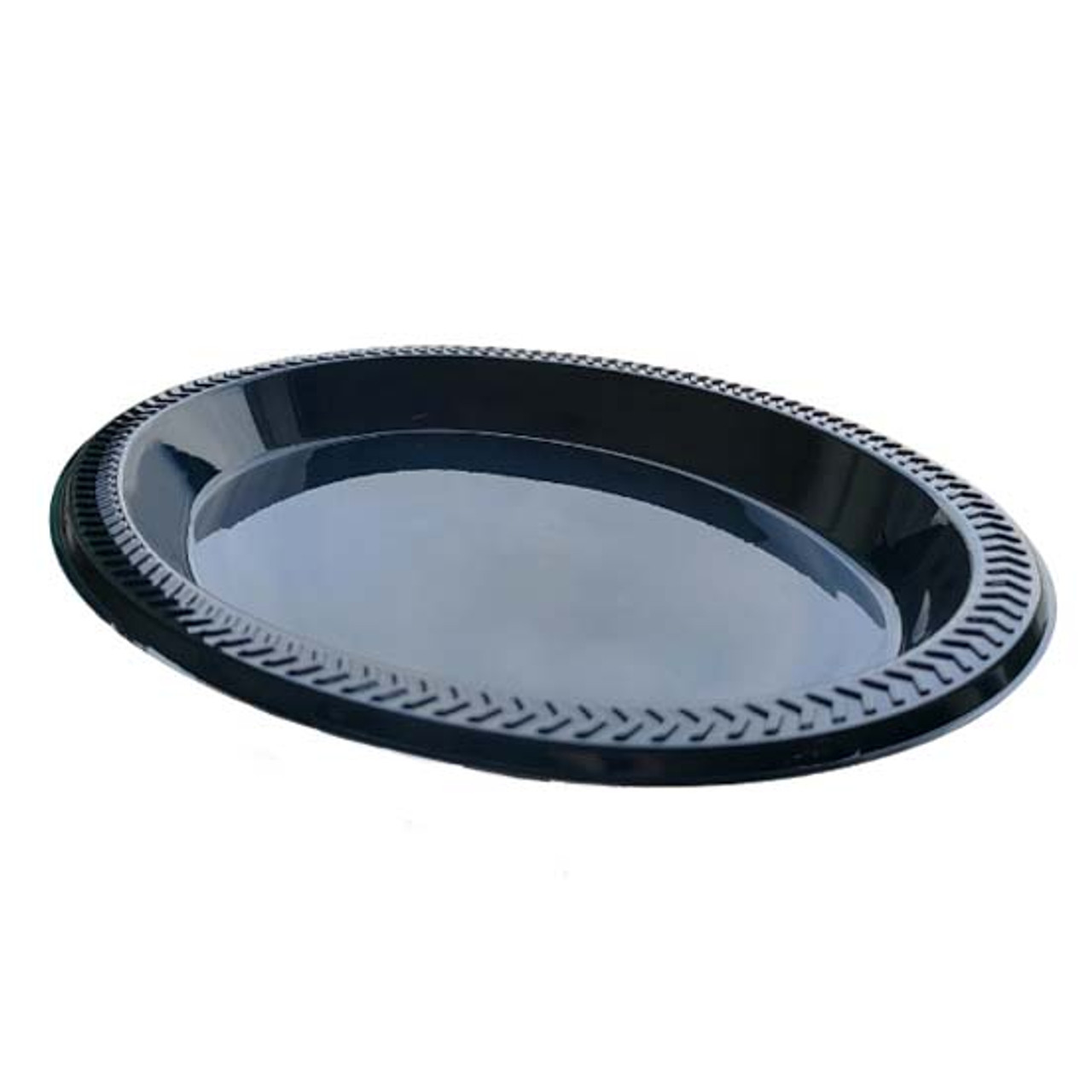Black Plastic High Impact Platter Oval Trays  9 x 11''