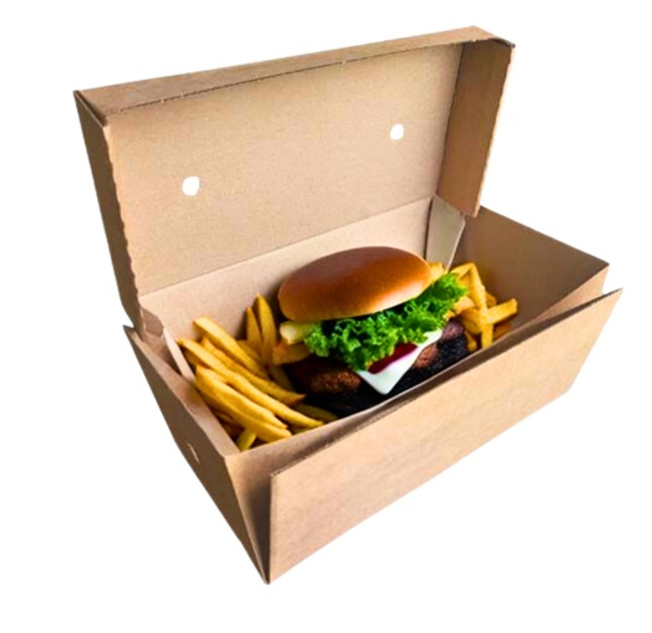 Cardboard Takeaway Fast Food Box Foldable 245 x 125 x 102 mm ( see qty options )