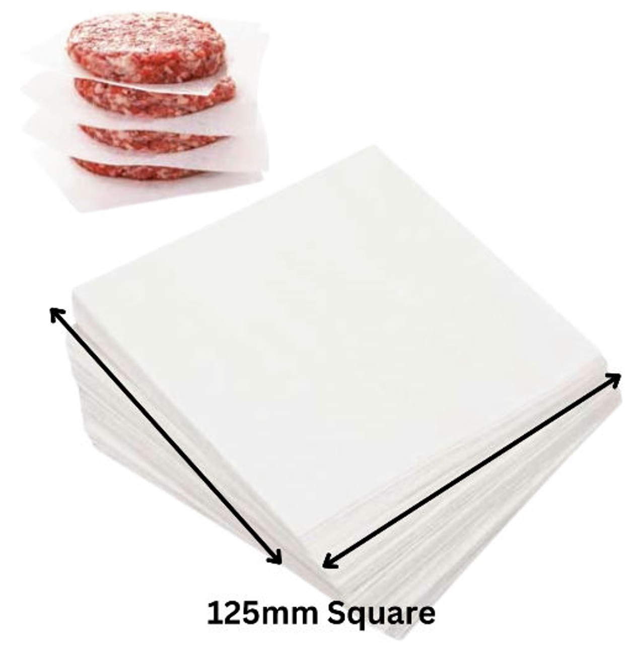 5" Square Wax Coated Non-stick Patty/Burger Papers - Packed in  2,500 per DISPENSER box