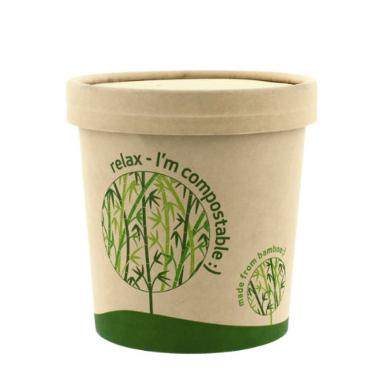 Leaf 16OZ Bamboo Compostable Soup Cup & Lids Combo (see qty options )