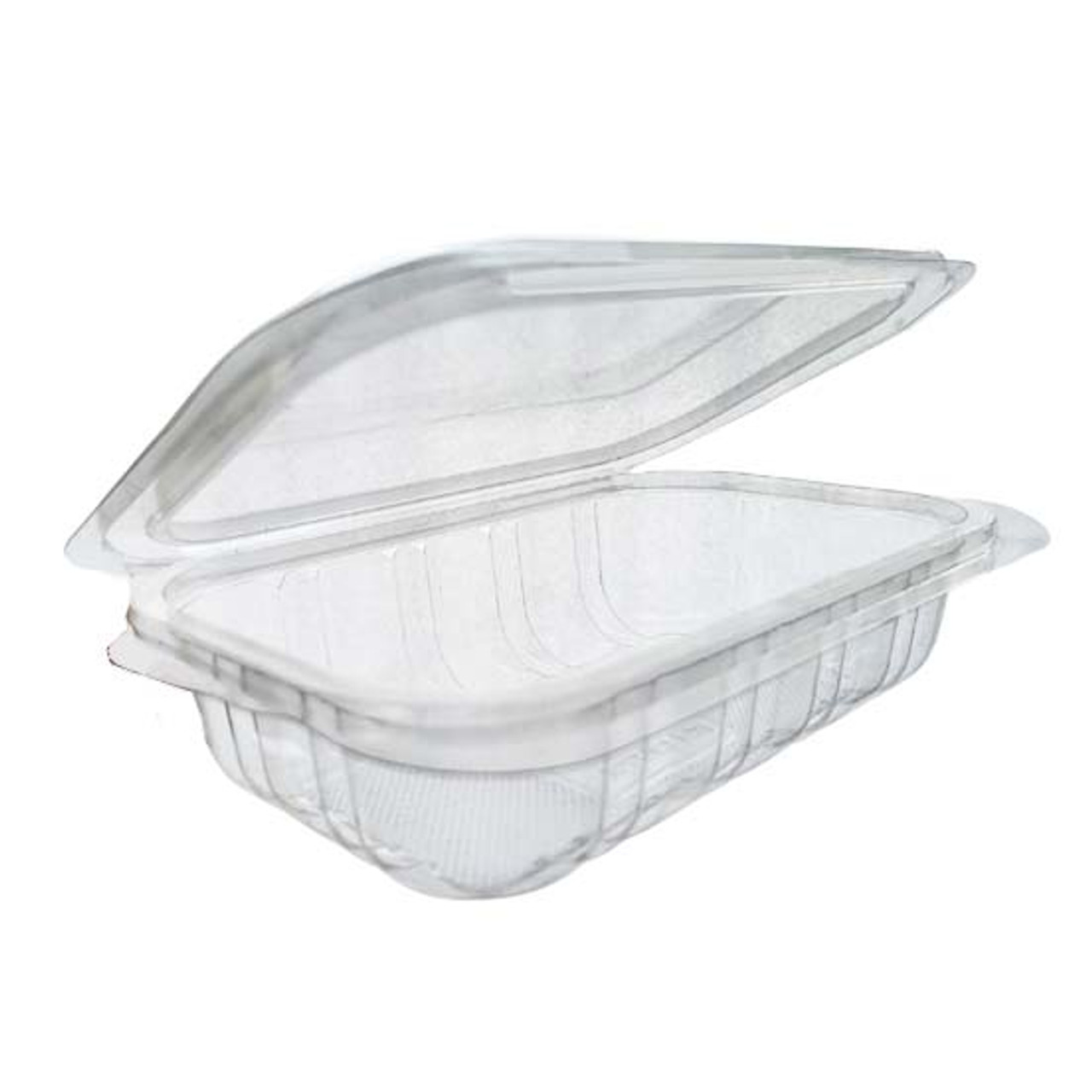 Salad Container Rectangular Clear Plastic with Hinged Lid 750ml Pack Size  300