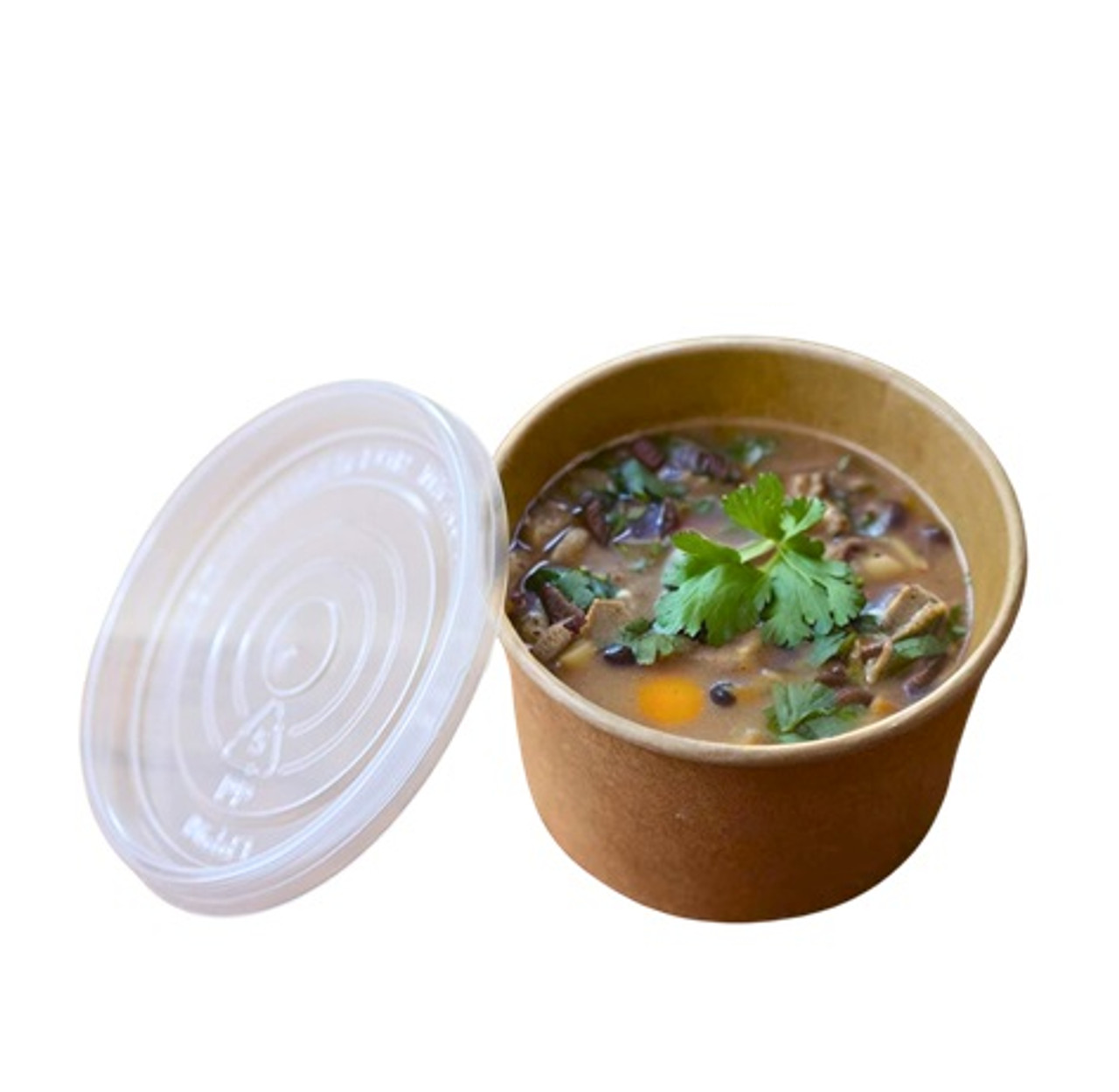 8oz Kraft  Soup Container + Recyclable Microwavable Lid (see qty options)