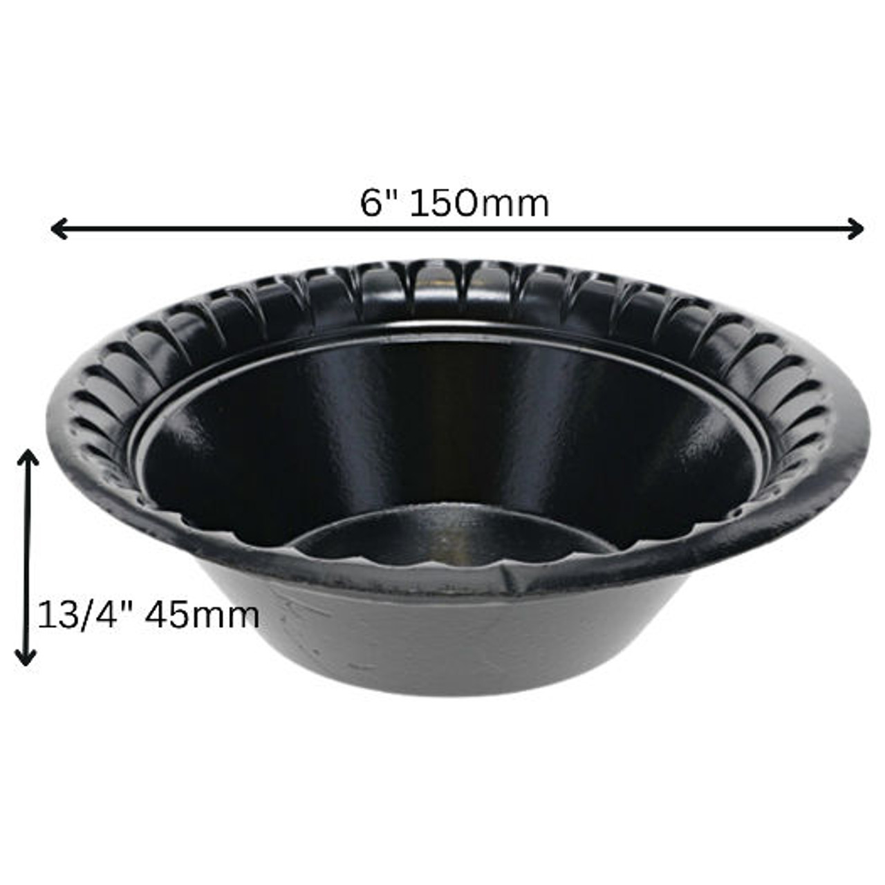 12oz Pactiv Delux Laminated Black Polystyrene Bowls pack x 125  CLEARANCE