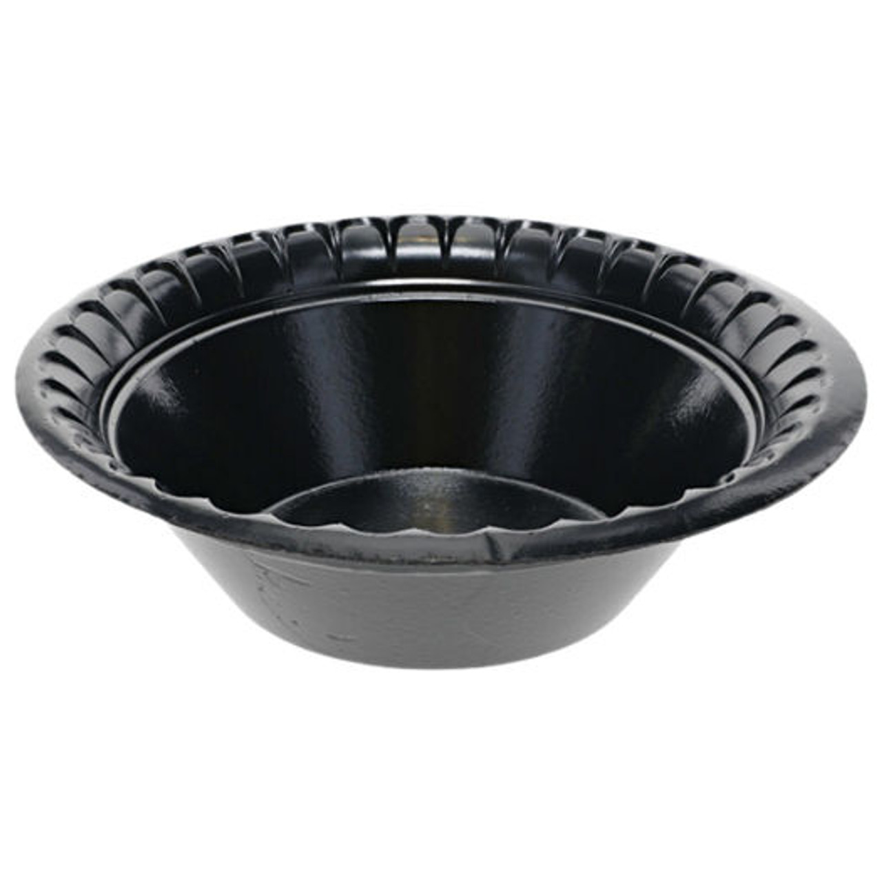 12oz Pactiv Delux Laminated Black Polystyrene Bowls pack x 125  CLEARANCE