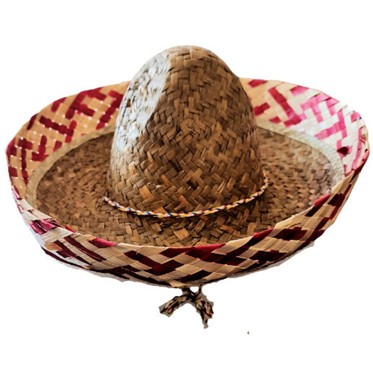 Sombrero Brown and red Straw Party Hat each