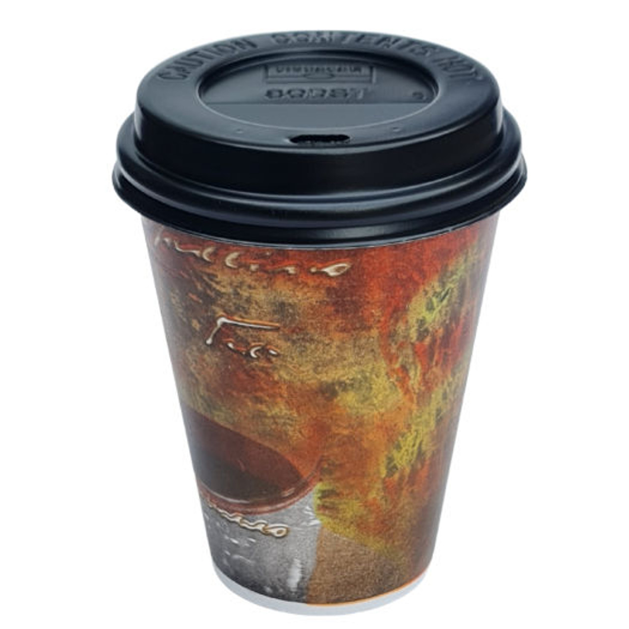 8oz (25cl) Polystyrene Foam cups PLUS Lid Printed Artist - 100