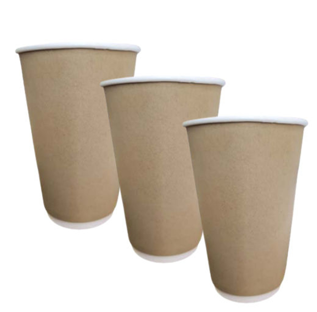 16oz Plain Kraft Twin Wall Hot or Cold Drinking Cup Only