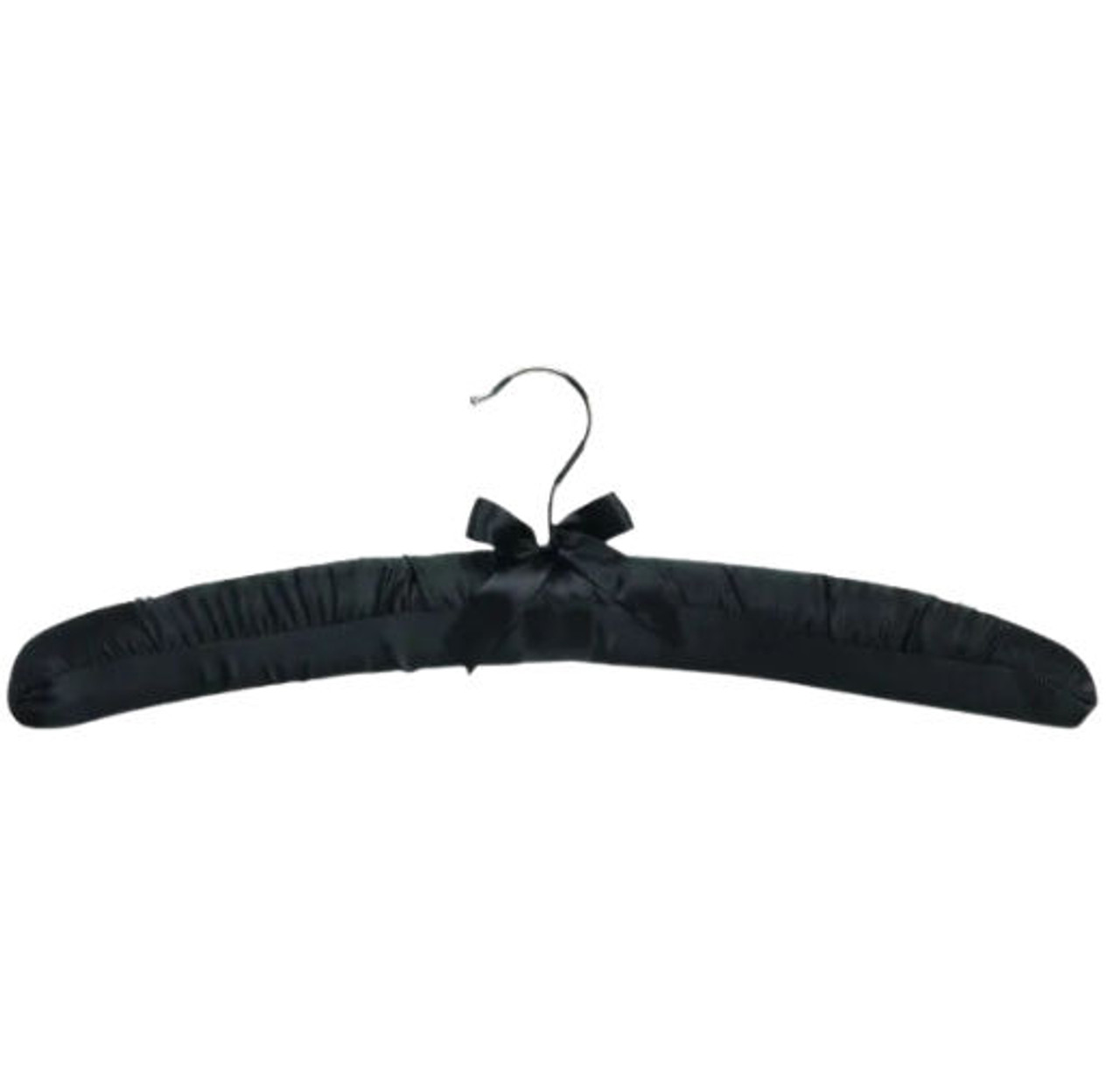 Black Satin Padded Hanger, 43cm Extra Strong Each