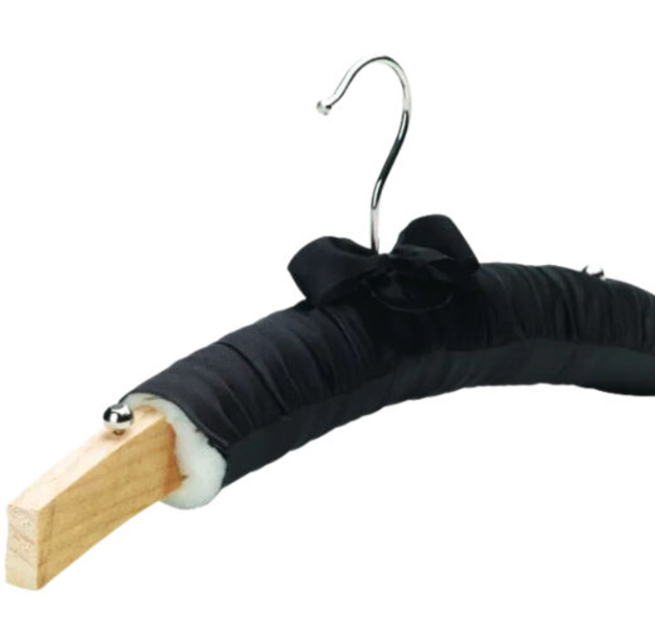 Black Satin Padded Hanger, 43cm Extra Strong Each