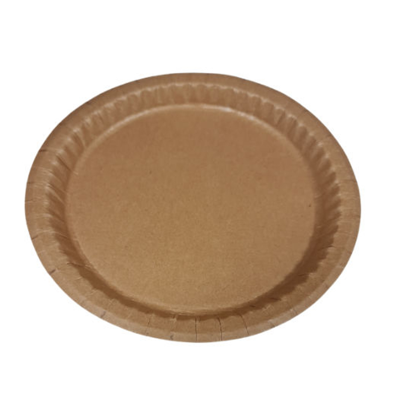 Case x 500 - Heavyweight 7" Kraft Brown Ovenable - Grease / Moisture  Resistant Paper Plates