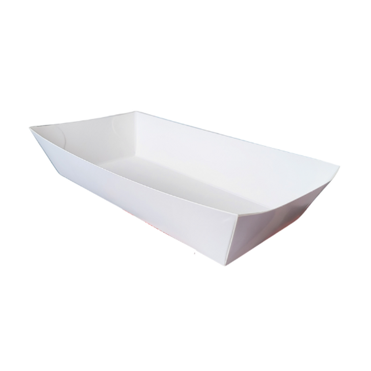 White cardboard wax lined food tray 9 x 5 inch (230 x 127 x 45mm) Case x 250