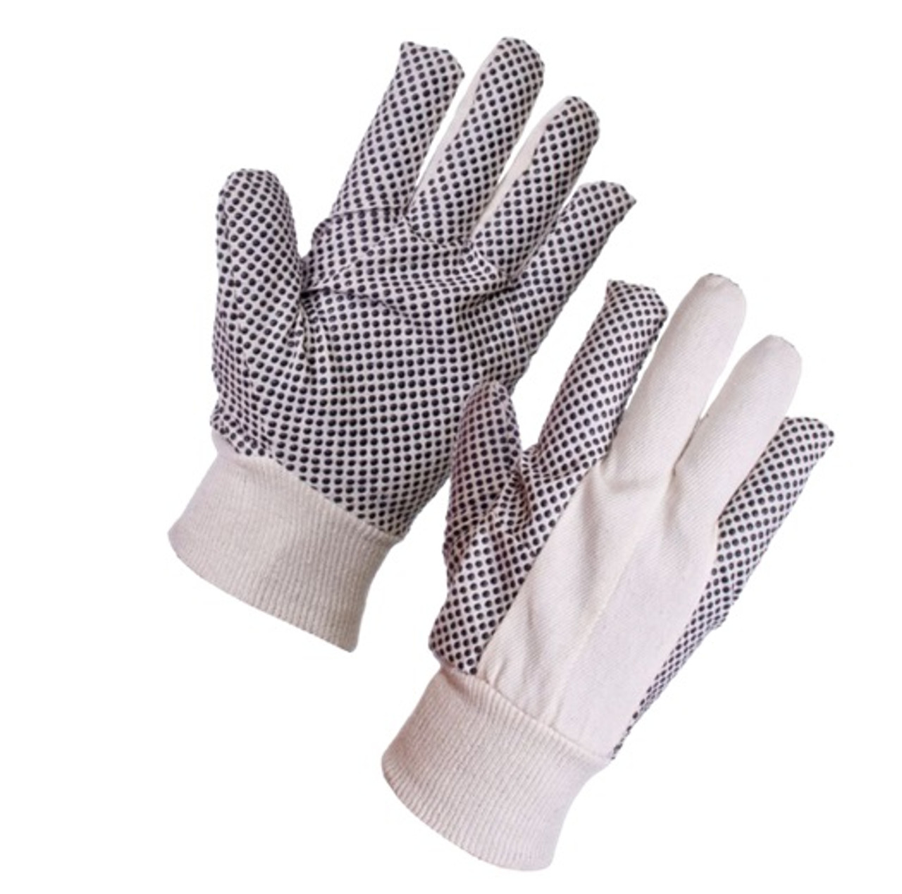 1 Pair - Supertouch  2620 Cotton Drill Polka Dot Gloves 