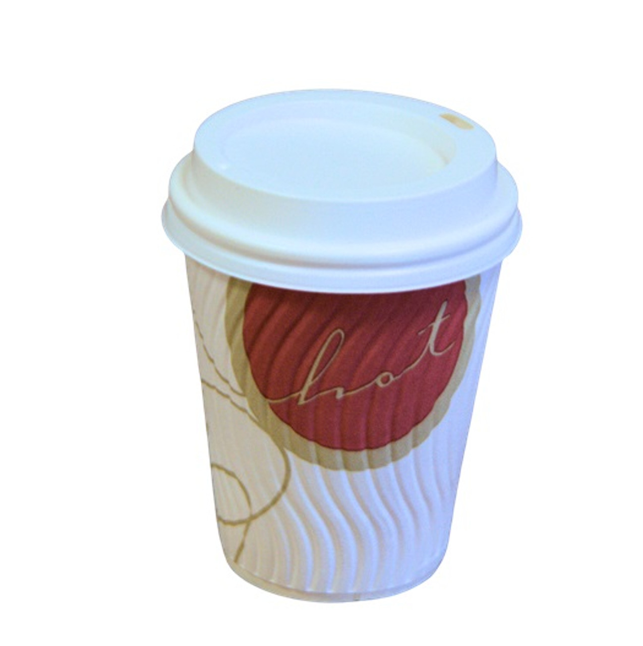 8oz Quality Paper Ripple Cup 'HOT' design with Sip Thro Lid