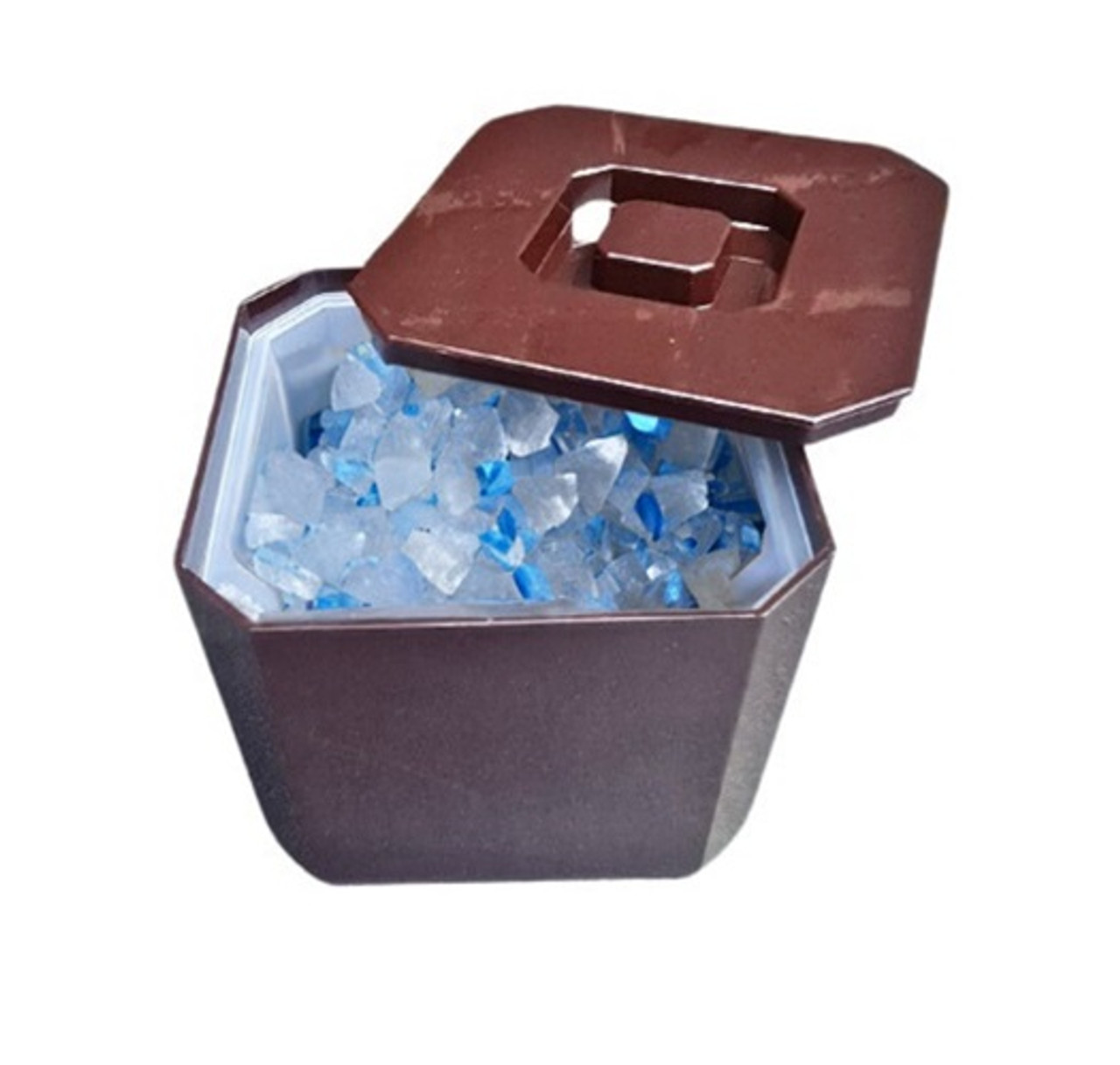 High Gloss Plastic Octagonal Ice Bucket  4.5 Litres Brown