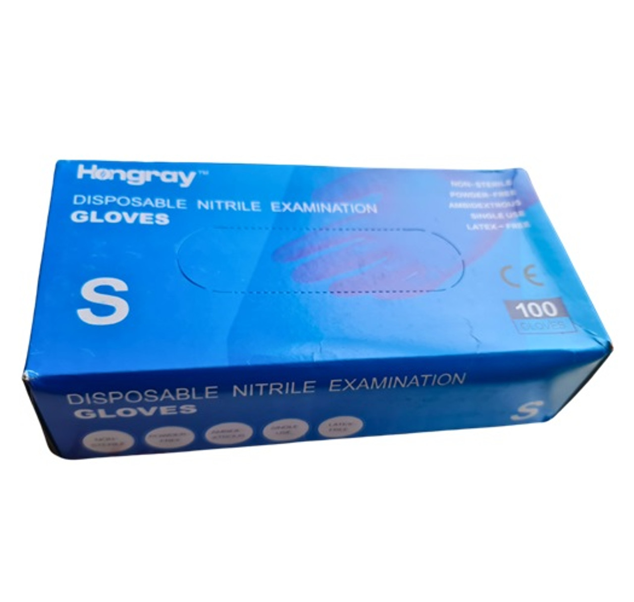 Box of 100 - Blue  Powder free  Nitrile Gloves, Size small