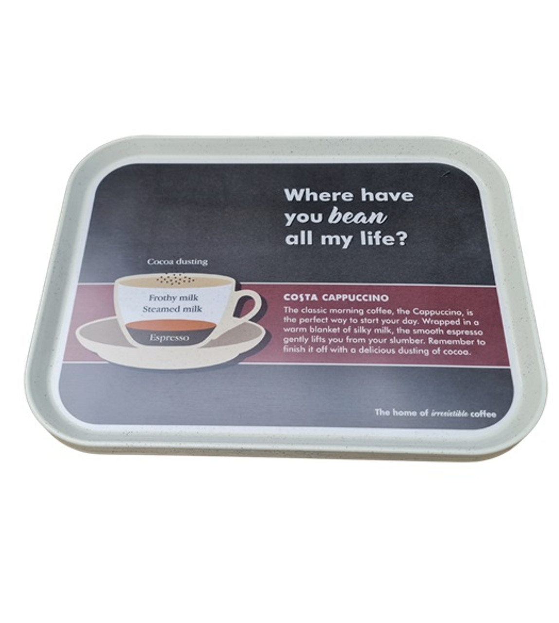 Cambro  Versa Lite Polyester COSTA Design Tray Speckled Smoke Background 430w x 330d mm