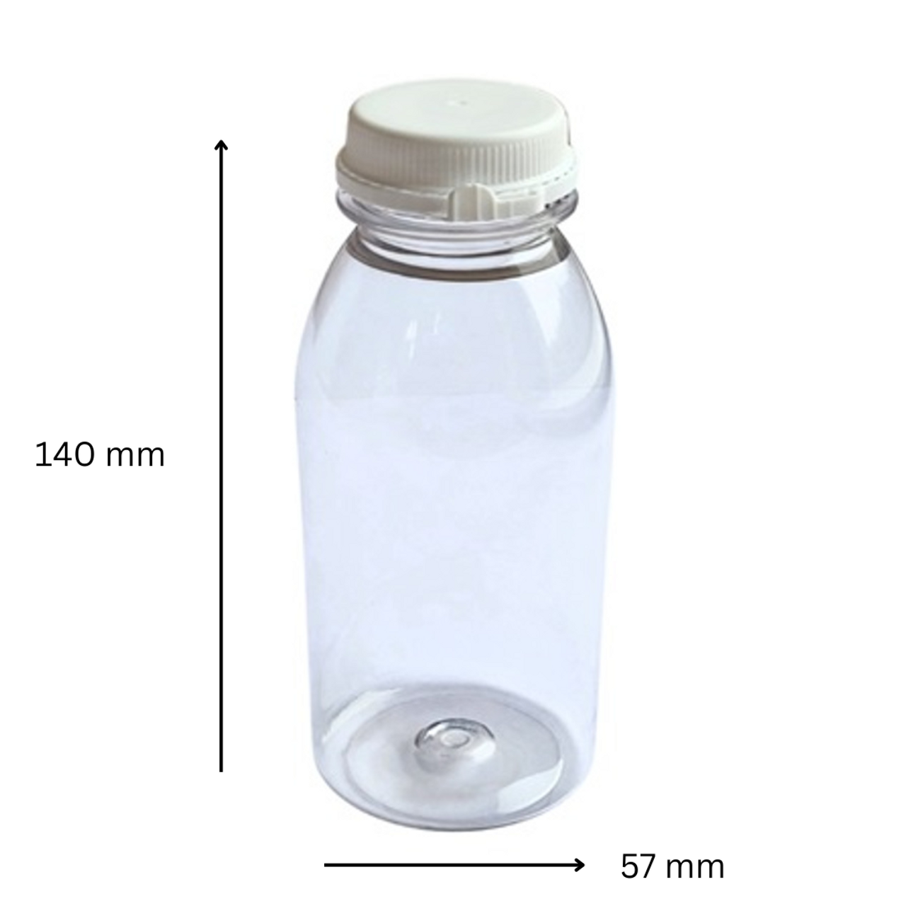 250ml Juice Bottle with Tamper Evident Lid PET Clear Plastic Recyclable 