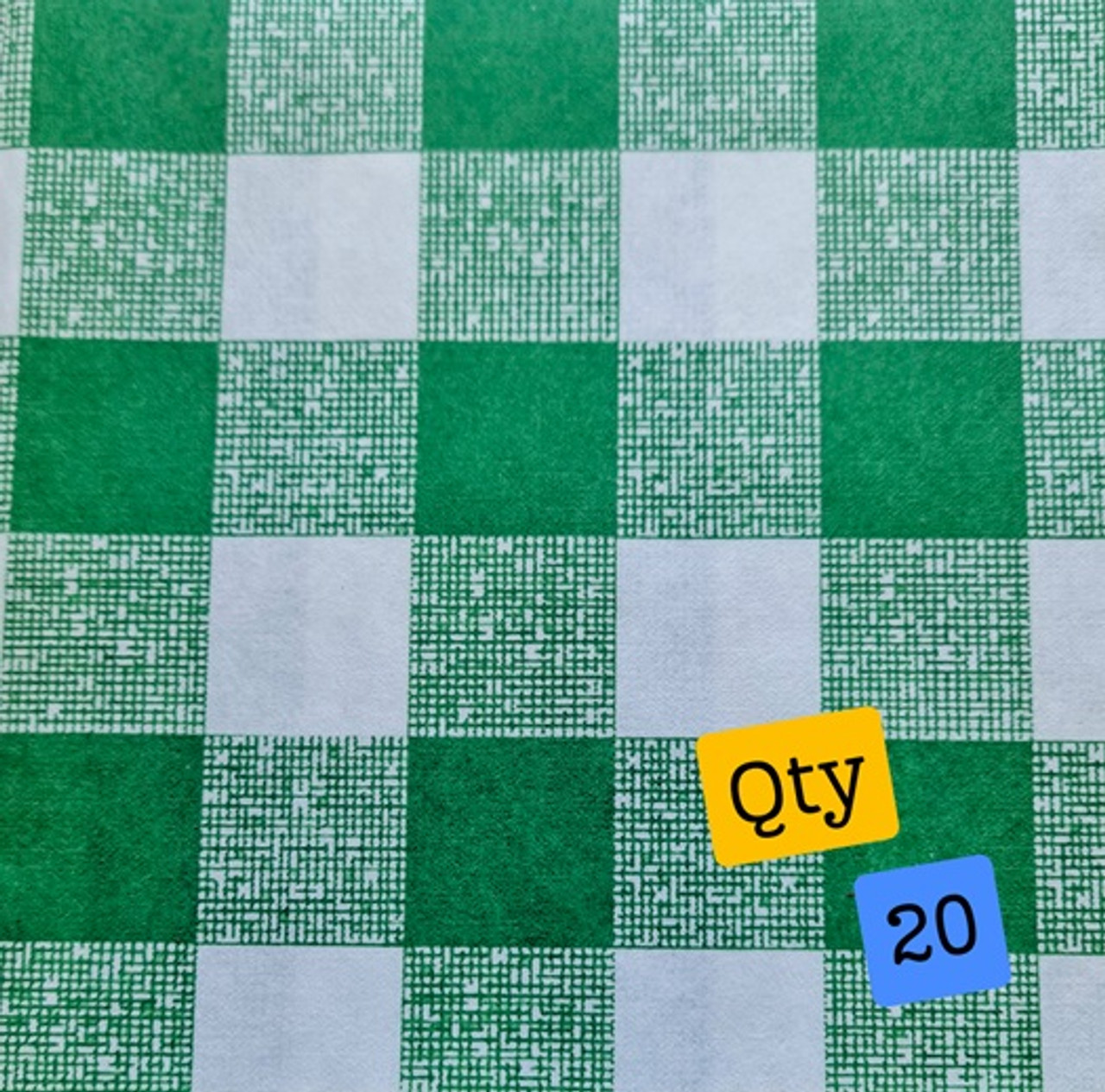 Pack x 20 40 x 40cm Dunlin Green Check Napkins