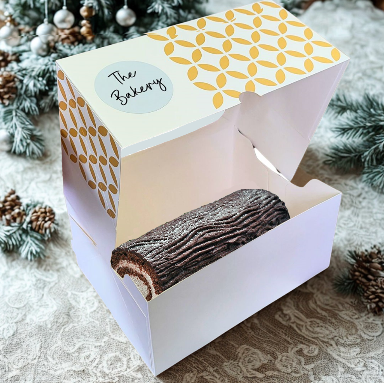 Bakery Box White Cardboard with Window Large 9.5 x 7 x 4.25'' Bakery Box White Cardboard with Window Large 9.5 x 7 x 4.25''