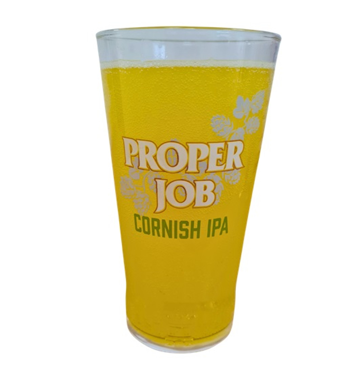 Cornish Pale IPA Proper Job Pint Glass Toughened  Glass -each