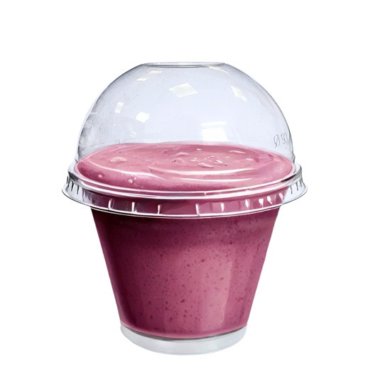 Crystal Clear 10oz Squat Smoothie Cup & Dome Lid ( see qty options )