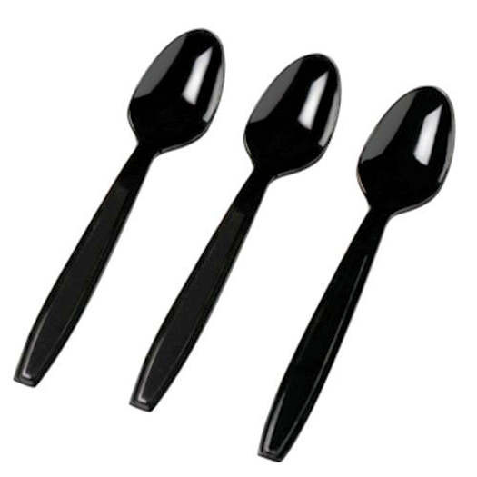 Case x 2,000  Black Plastic Tea/Coffee Spoons 