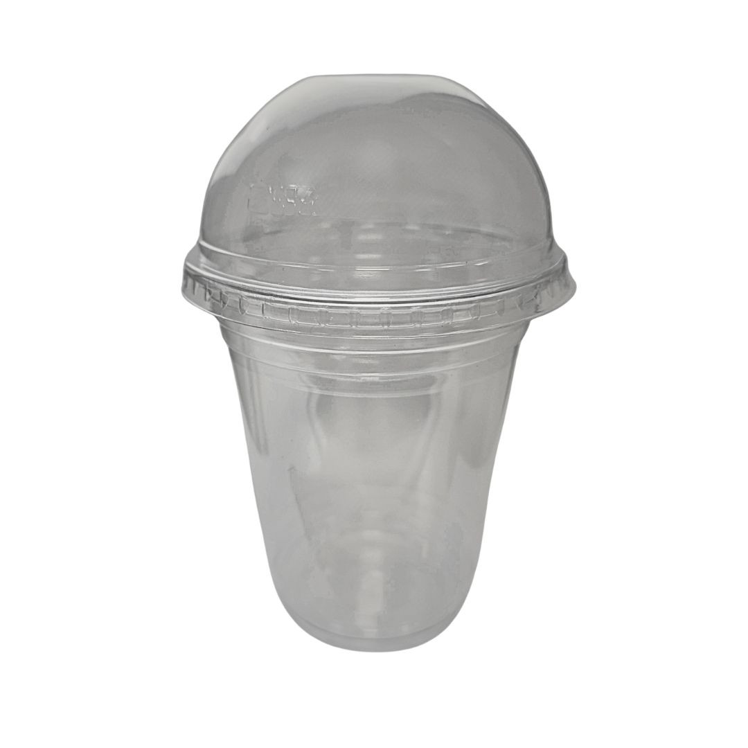 Pack x 50 12oz Round Clear Twin Compartment Cup, insert and Dome lid
