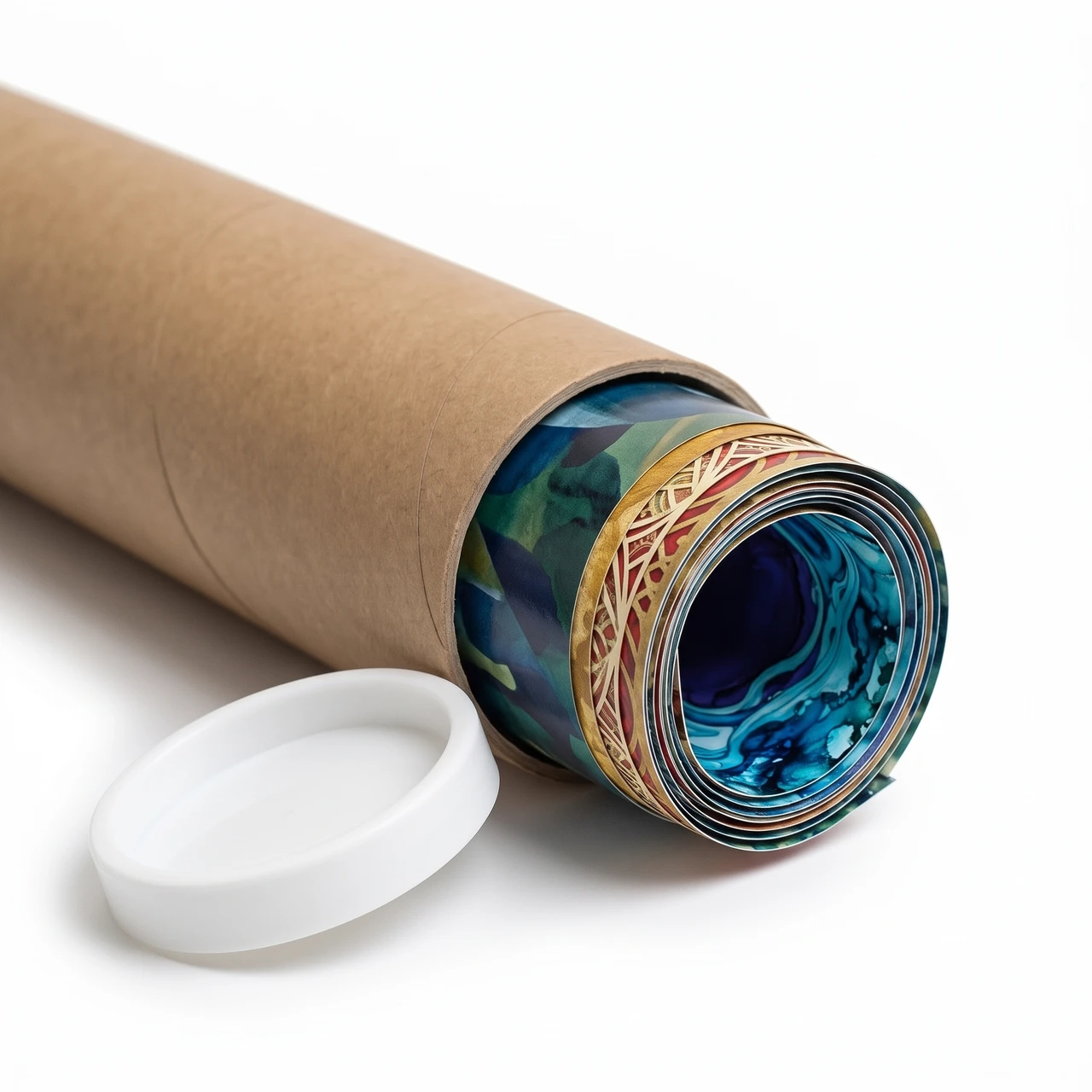 Cardboard Postal Tubes with End Caps – 50mm x 442mm (Royal Mail Small Parcel / A3 & A2)
