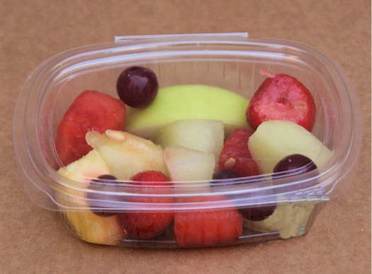 100 - Oblong 250ml clear hinged lid  Salad containers