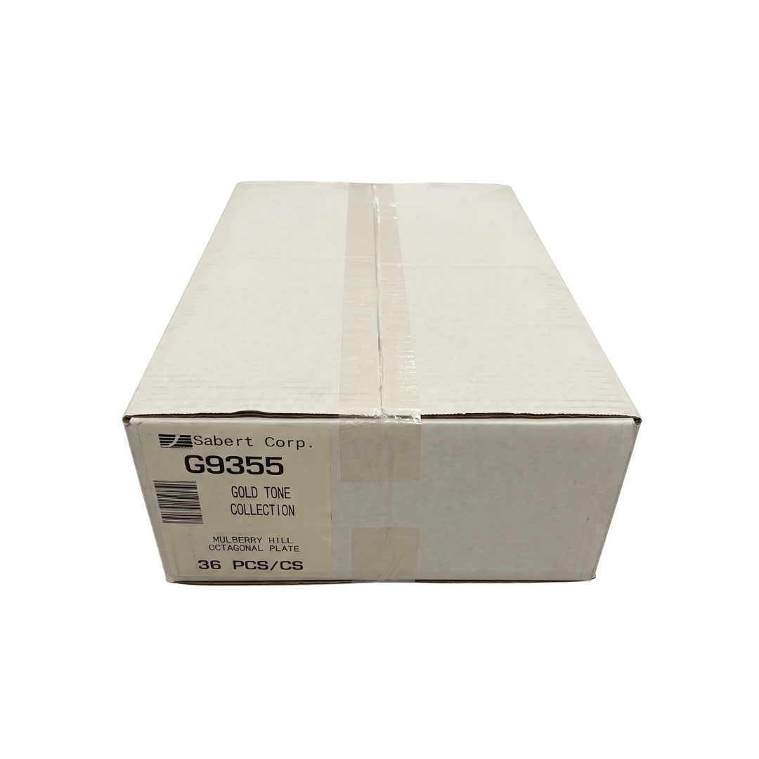 36pk Sabert 12" Gold Octagonal Serving Platters / Charger Plates G9355 Catering Tray