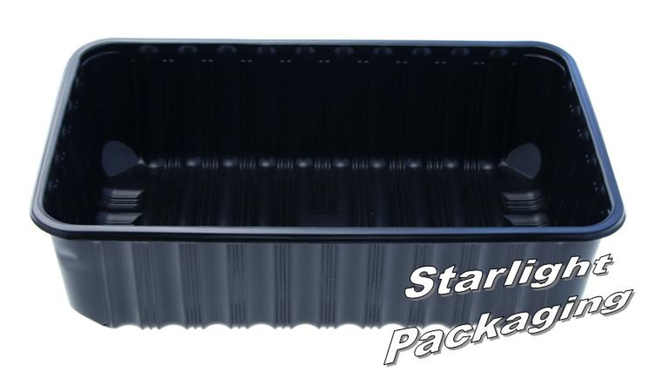Pack x 360 750g Black Plastic Stew pack / Mushroom Trays