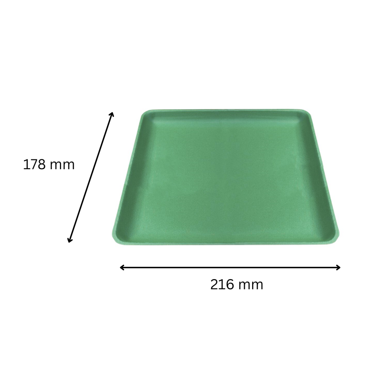 Pack x 500 D14 Green eps LINSTAR SOAKER trays (216 x 178 x 20mm)