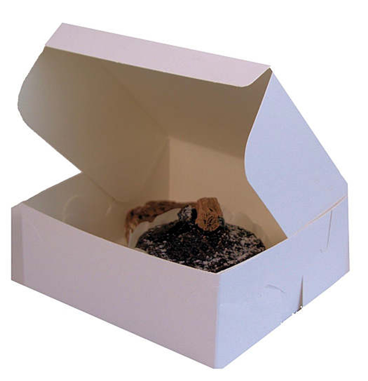 6"x 6"x2.5" ( 150 X 150 X 75mm ) folding style plain white cake boxes