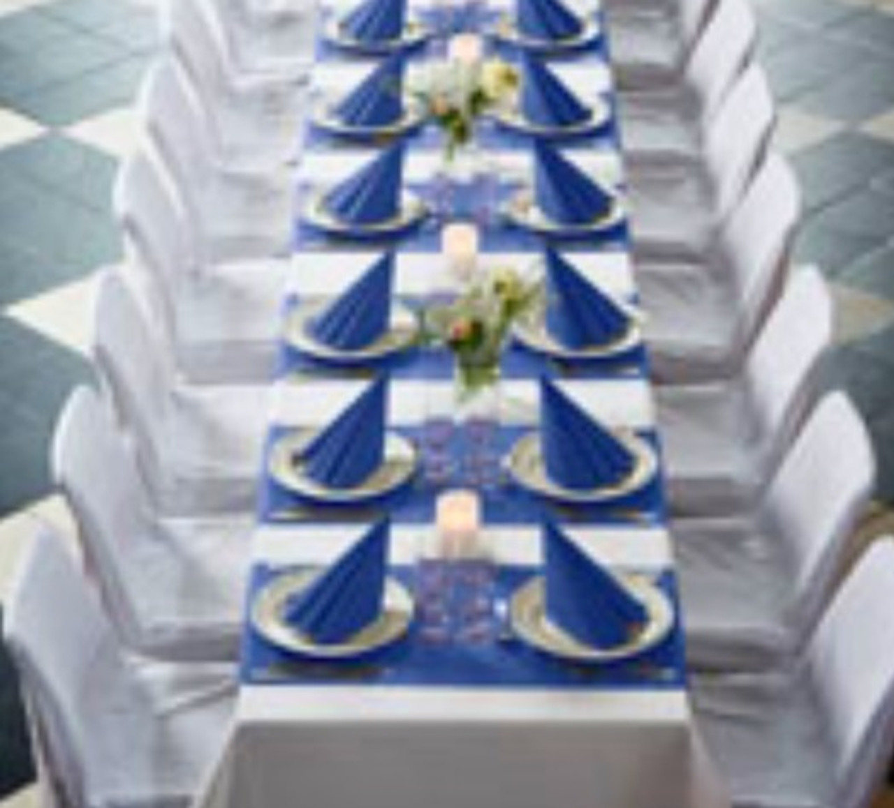  Roll Dunicel® Tete-a-tete Design Dark Blue 40cm wide table runner