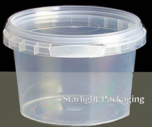 Round 280ml 95mm diaTamper Evident Tubs and Lids ( see qty options )