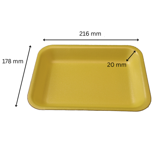 Pack x 500 D14 Yellow Trays (216 x 178 x 20mm) Pack x 500 D14 Yellow Trays (216 x 178 x 20mm)