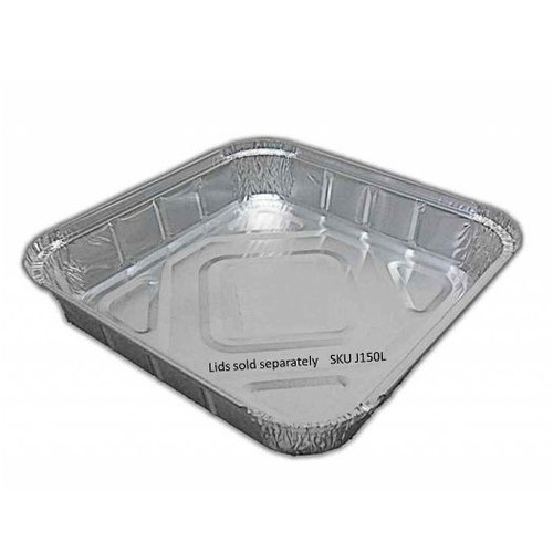 Pack 100 - 9"x 9"x 1.5" ( 225 x 225 x 37mm ) Shallow Square Foil Containers