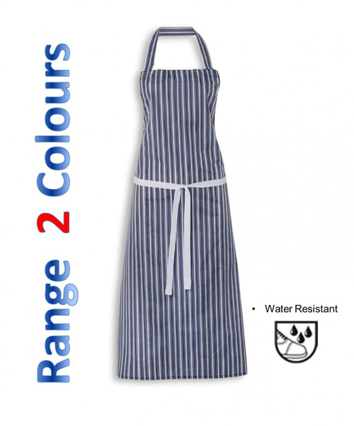 College stripe bib apron