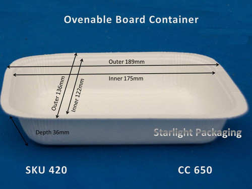 Case x 600 x 136 x 189 x 36mm  White ovenable board trays