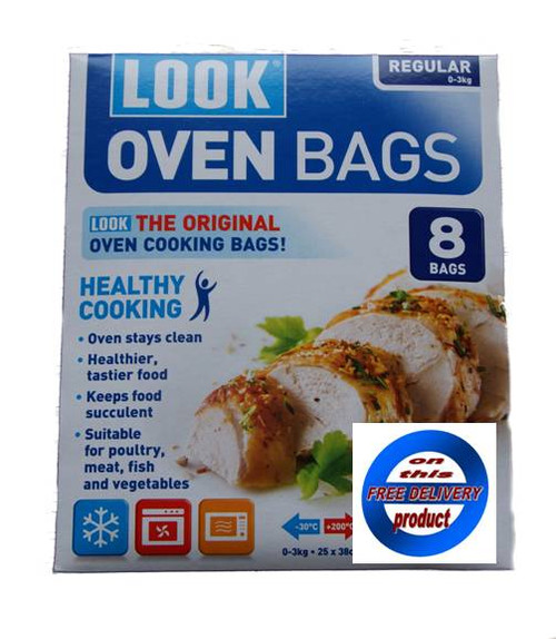 Pack x 8 Look 25 x 38cm Oven Bags - Starlight Packaging