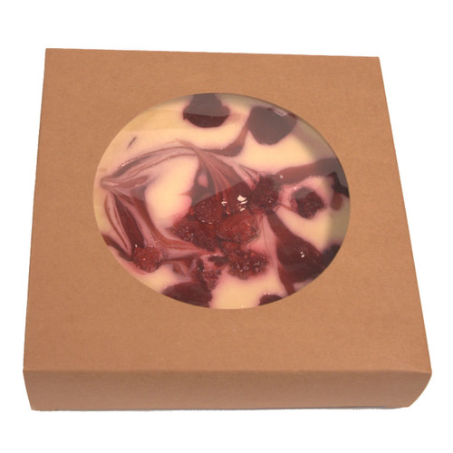 Pack x 50 Cardboard Kraft Flan window Boxes  ( 44 x 175 x 175mm ) Pack x 50 Cardboard Kraft Flan window Boxes  ( 44 x 175 x 175mm )