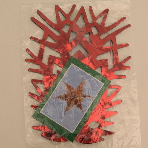 1 x Red & Green Christmas Foil Star 45cm