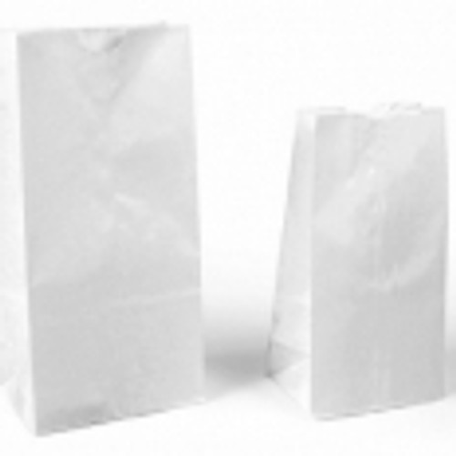 Pack x 1,000 0.5kg White Bleached Kraft Block Bottoms 3"x 5"x 9"