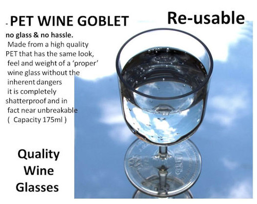 Pack of 6 Quality re-usable wine glasses