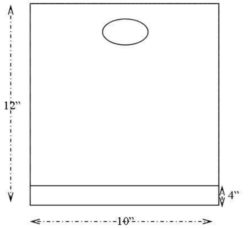 10"x 12"x 3" white Patch Handle Polythene takaway carrier