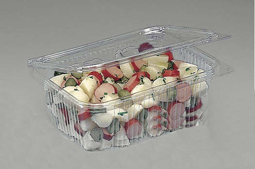 Large 1,000ml Oblong Clear Salad Hinged lid Boxes