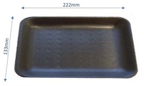 1,000 - D3 Black Polystyrene Trays (222 x 133 x 20mm)