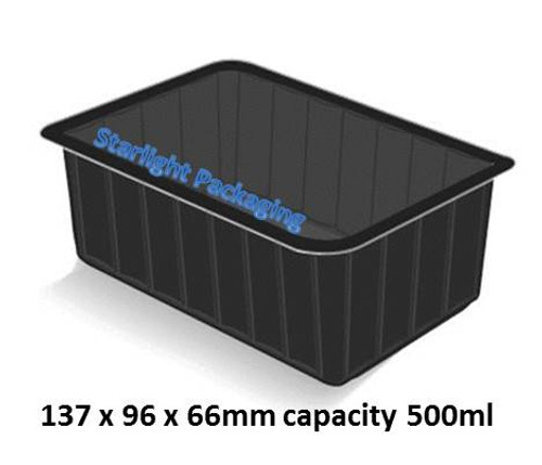 Pack x 100 500ml BLACK microwavable containers Only